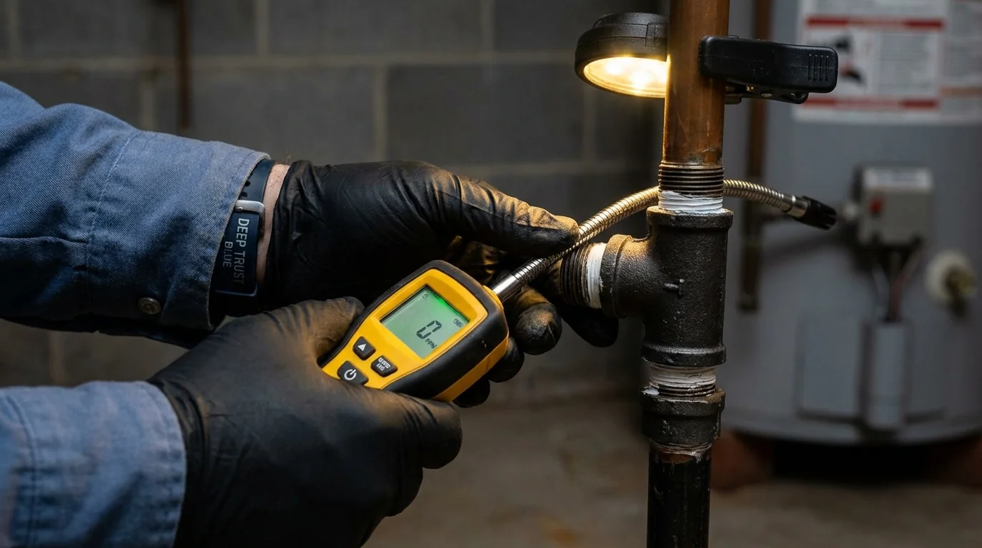 Gas leak detection with electronic sniffer by Johns Plumbing LLC in Baxley